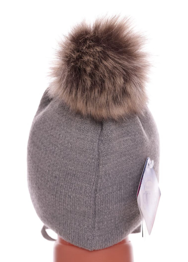 Шапка+шарф термоутеплитель на флисе с мишкой для мальчика серая 3м+ (50677) BABYKROHA (337706219)