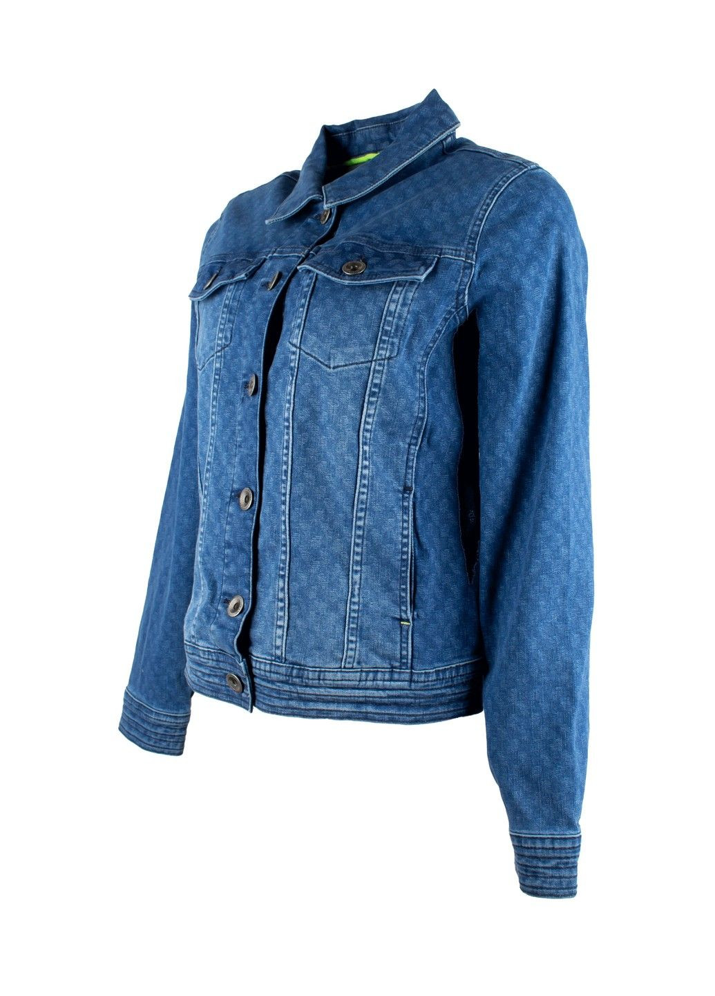 Синяя демисезонная джинсовая куртка женская на пуговицах Cecil