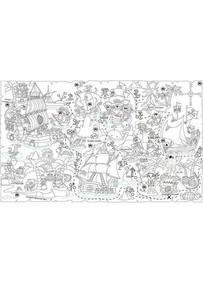 Обои-раскраски Пиратская карта 60*100 C-100020 Kolorit (336212497)