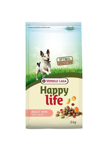 Сухой премиум корм для собак мини и малых пород Adult Mini with Lamb ягненок 3 кг (5410340310410) Happy Life (279561211)