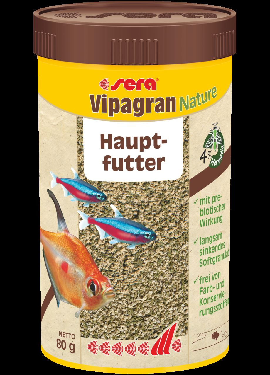 Корм Vipagran Nature для аквариумных рыб в гранулах 80 гр 250 мл Sera (278369064)