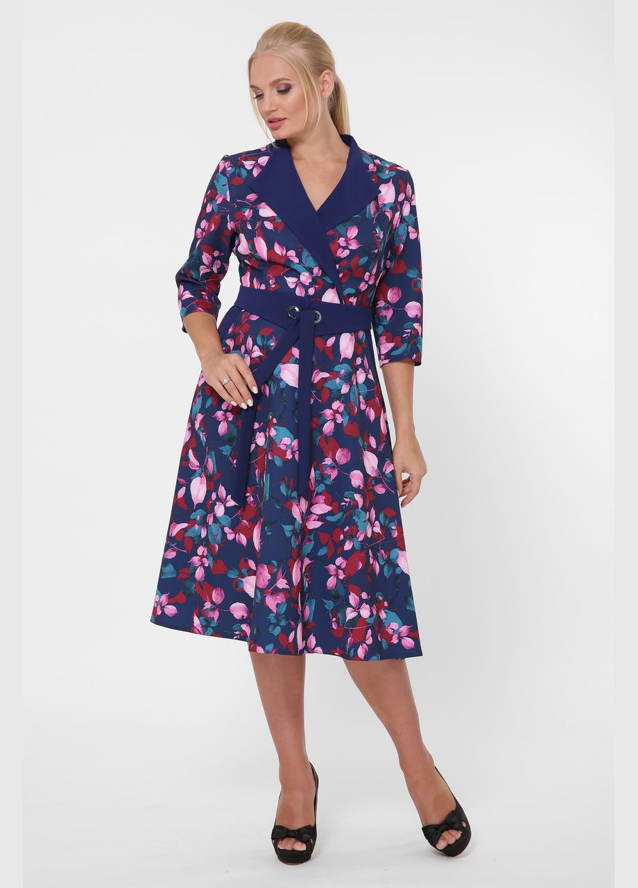 Синя вечірня сукня хлоя квіти синя 0249 Vlavi