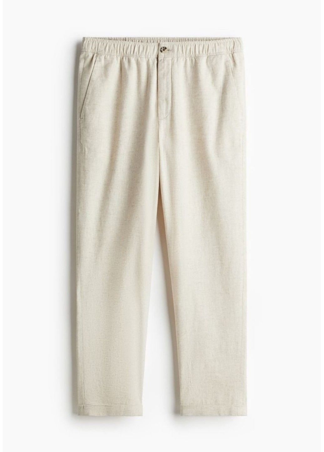 Чоловічі лляні штани-джоггери Regular Fit Н&М (57188) M Світло-бежеві H&M (294650703)