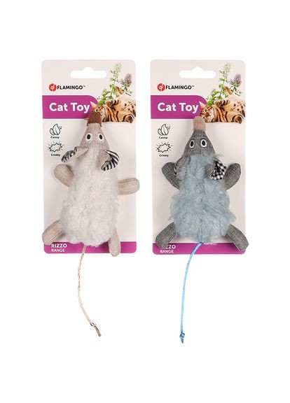 Іграшка для котів Rizzo Mouse з котячою м'ятою, шурхотить, 12х5 см, в ассорт. (5400585135473) Flamingo (347067600)