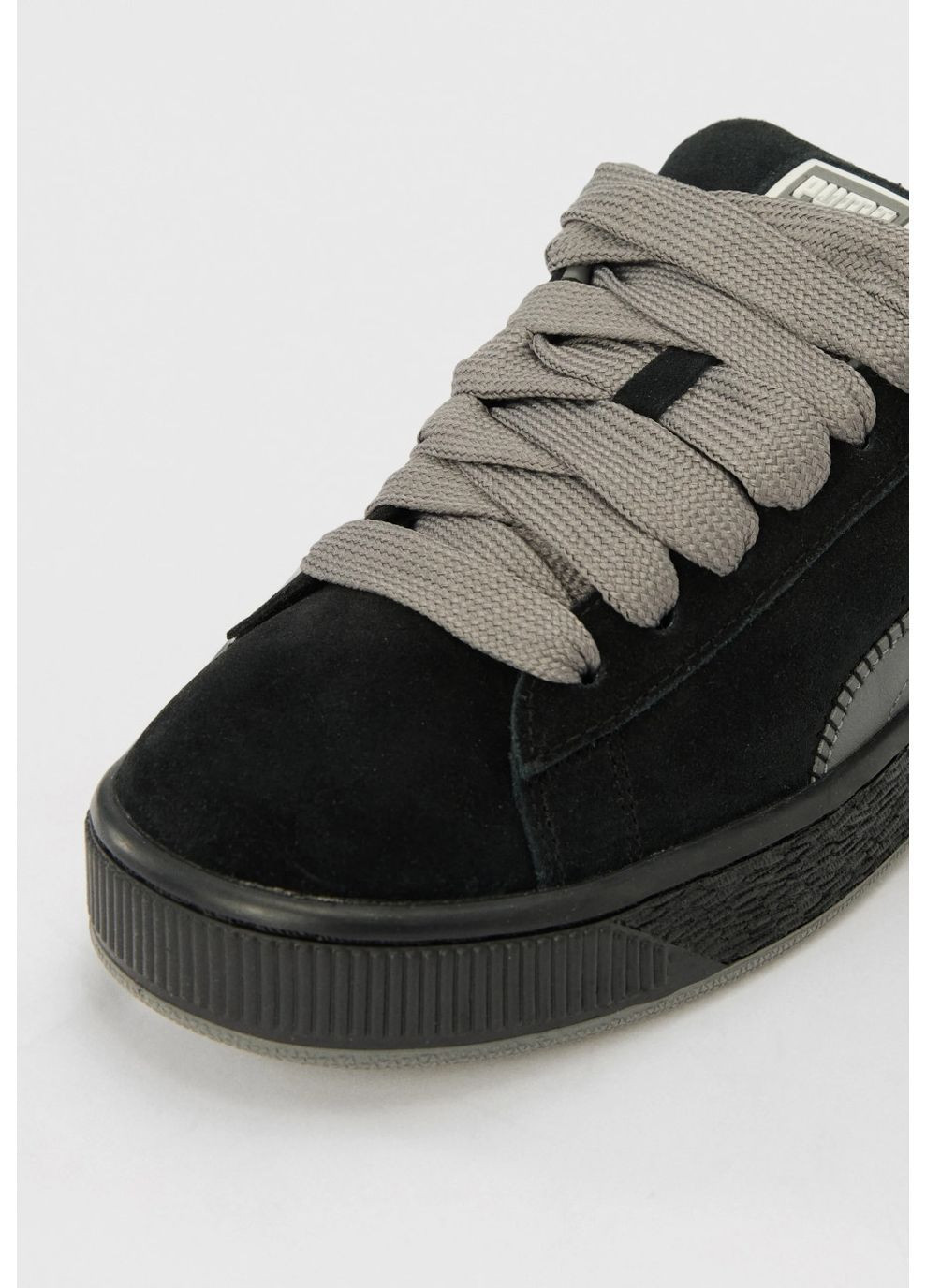Кроссовки Suede XL Black/Grey Puma чёрные демисезоны (370589550)