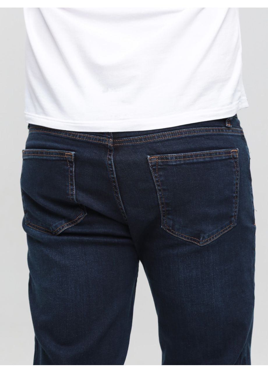 Темно-синие демисезонные прямые джинсы мужские темно-синие прямые на рост 195-200 38 длинна Пряма FRANCO BENUSSI