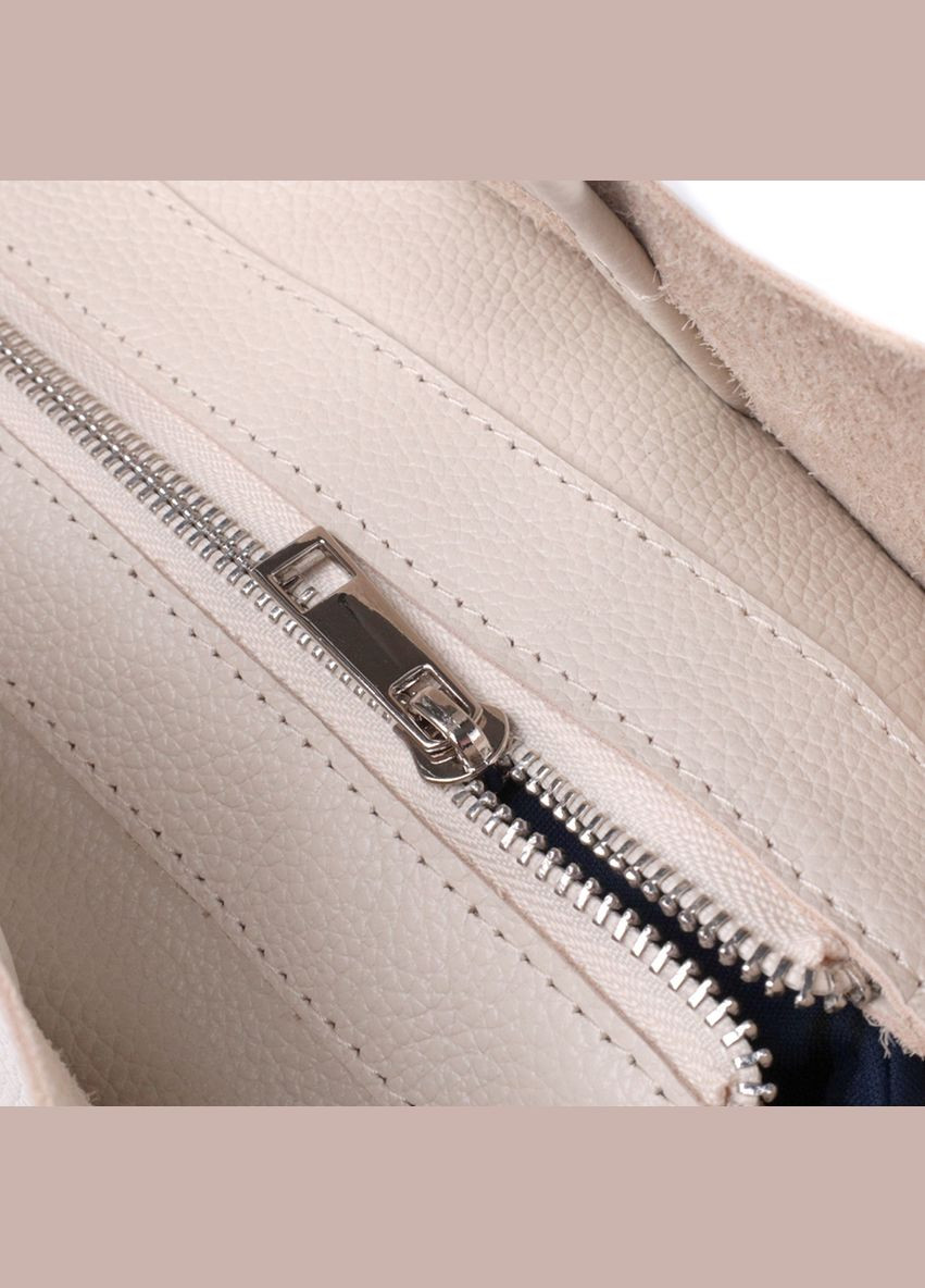 Містка сумка-шопер із натуральної шкіри бежева 22843 Shvigel (329195183)