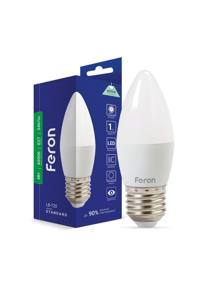 Світлодіодна лампа LB-720 4 Вт E27 4000K Feron (361068476)
