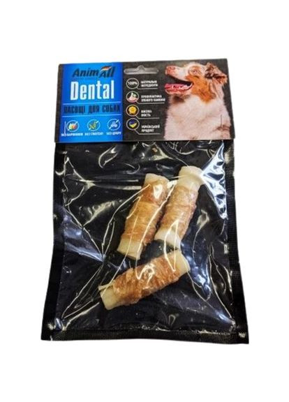 Ласощі Dental трубочка рулетик №3 з м'ясом курки 7-8 см 3 шт (2000981274757) AnimAll (380763927)