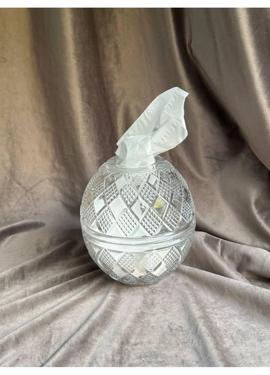 Серветниця скляна HP-4-110 з рельєфною поверхнею настільна 17*15 см Прозорий Yiwu (361851553)