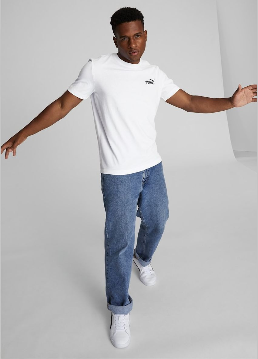 Белая футболка хлопковая с коротким рукавом Puma Essentials No. 1 Logo Tee