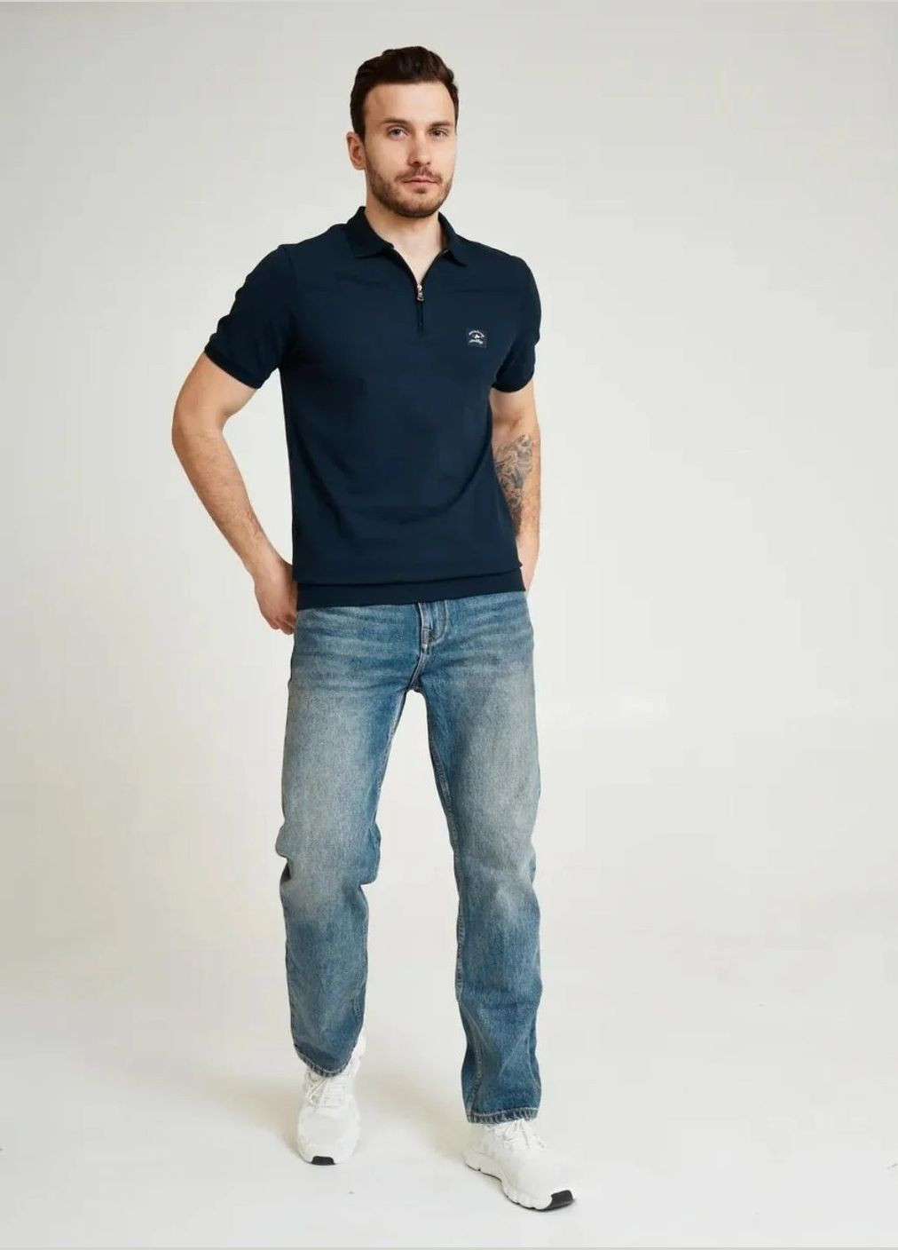 Темно-синяя футболка-поло мужское paul&shark для мужчин Paul & Shark