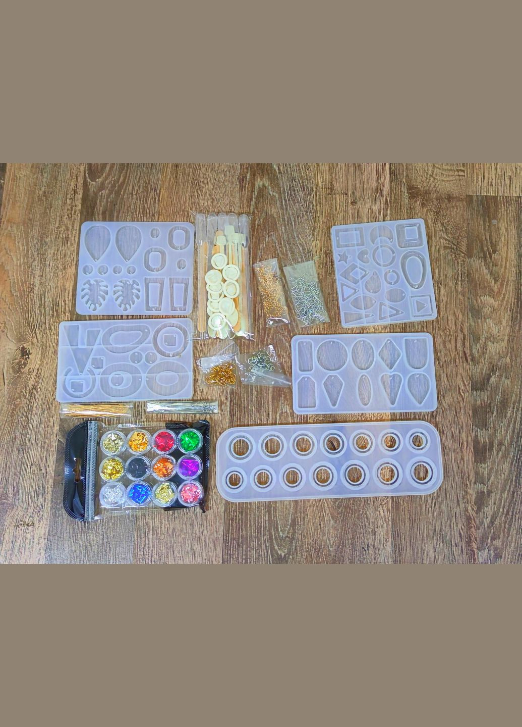 Набор форм молдов для изготовления колец и кулонов с фурнитурой из эпоксидной смолы 347 предметов No Brand 1541 (295265810)