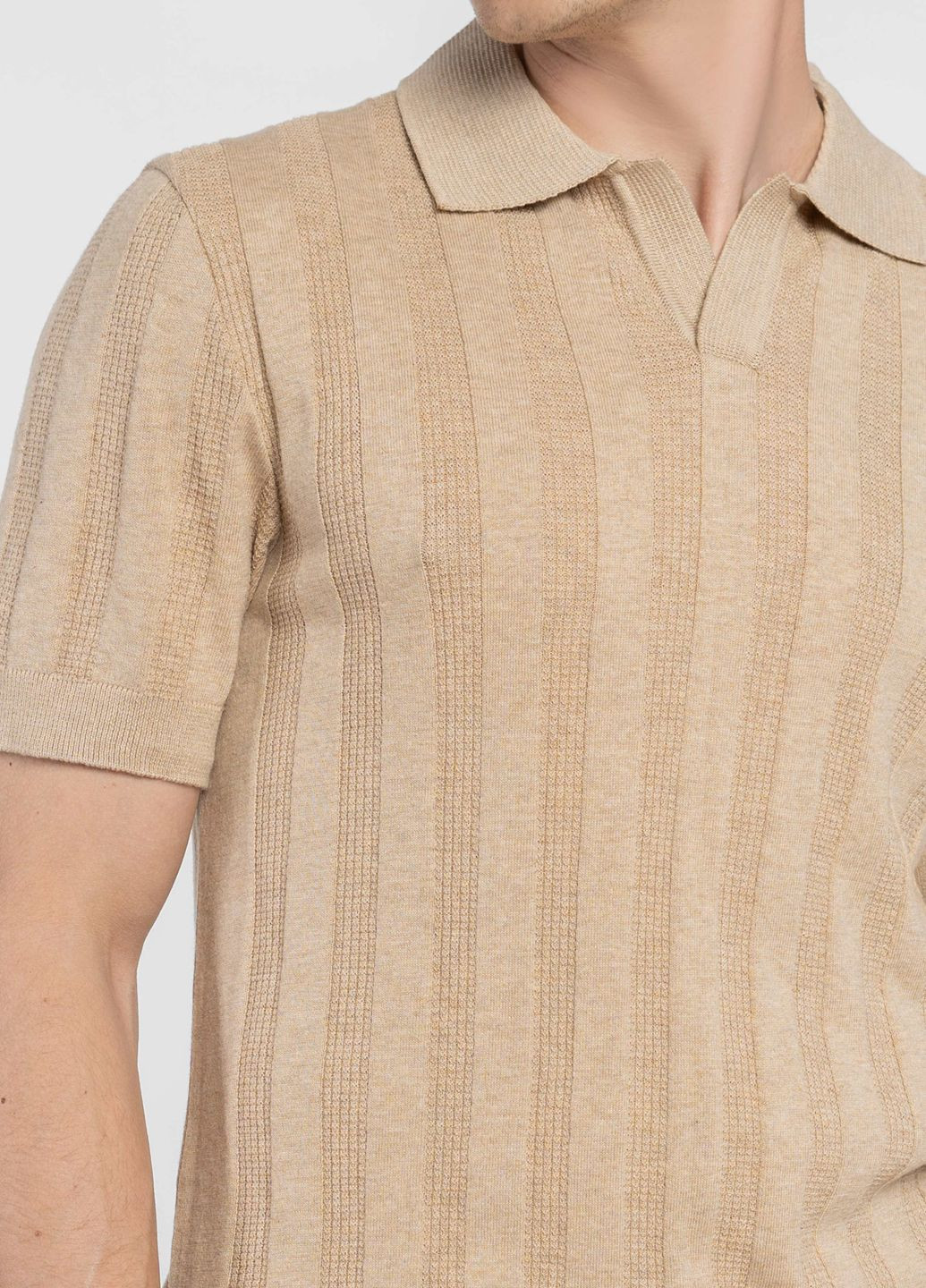 Бежевая футболка-поло мужское бежевое для мужчин Arber