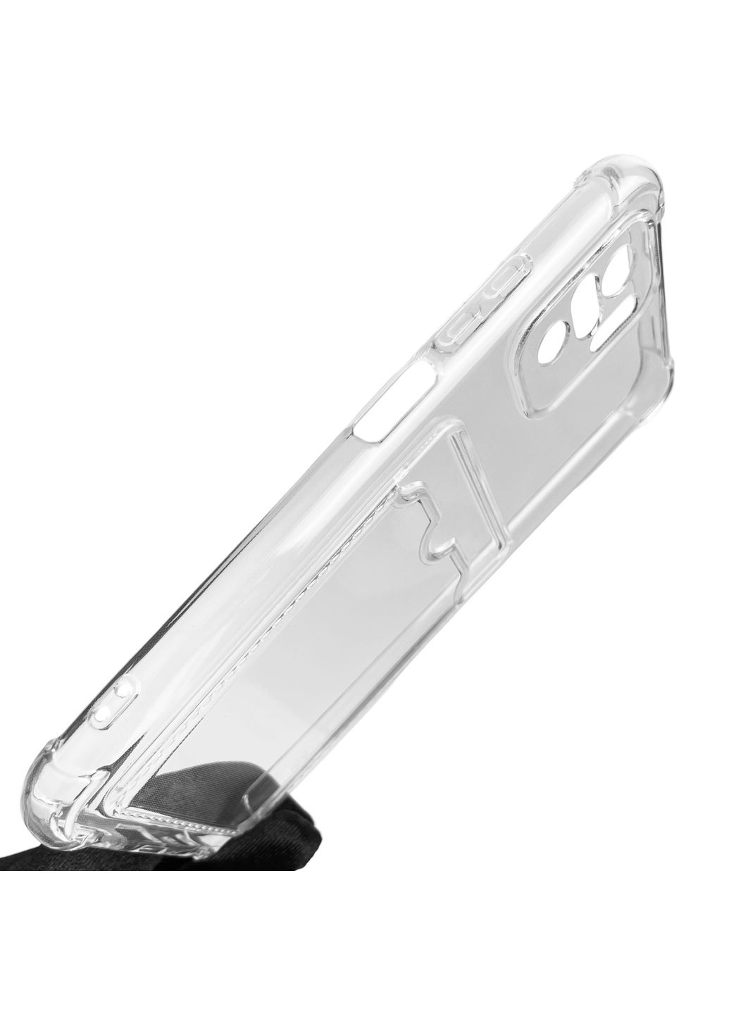 Чехол для Poco M5s с бронь углами с карманом для визиток карточек k-pop на сяоми поко м5с прозрачный Xiaomi (366021174)