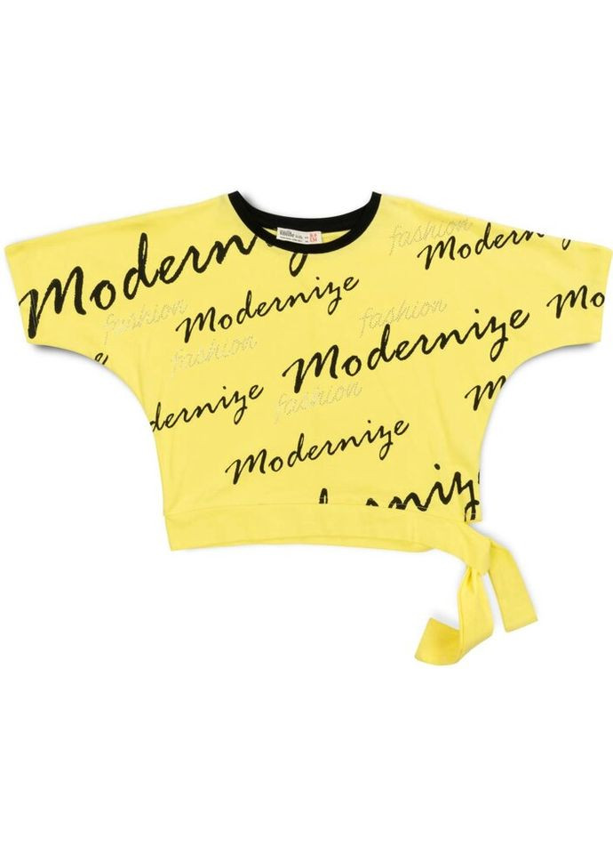 Комбинированный демисезонный набор детской одежды футболка и капри (5083-134g-yellow) Smile