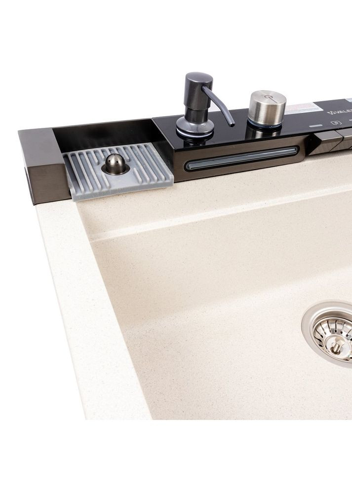 Гранитная мойка IRENA 6846 матовая Белая в точку Valeso (358500908)