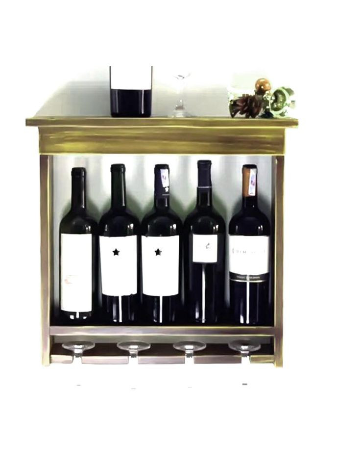 Настінна винна полиця з дерева Мінобу мускат (ПНК-009007) No Brand (327425122)