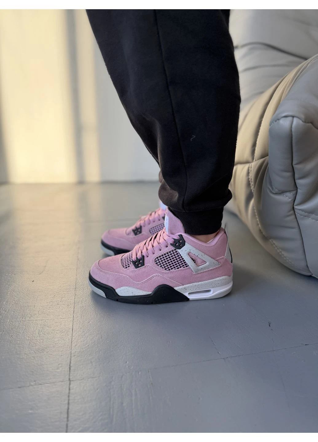 Рожеві кросівки чоловічі nike 4 orchid pink найк 4 орчід рожеві демісезон No Brand