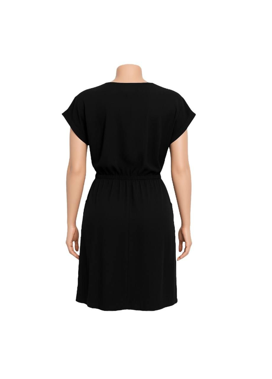 Черное повседневный платье черный LH однотонное