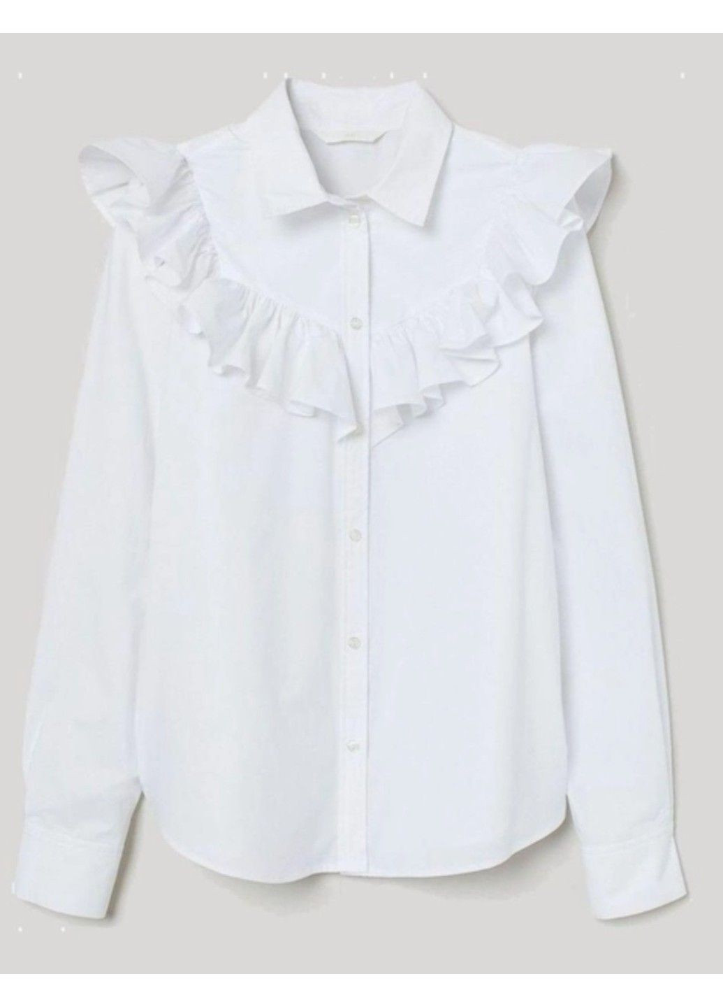 Жіноча сорочка з воланами Н&М (56700) М Біла H&M (282967803)