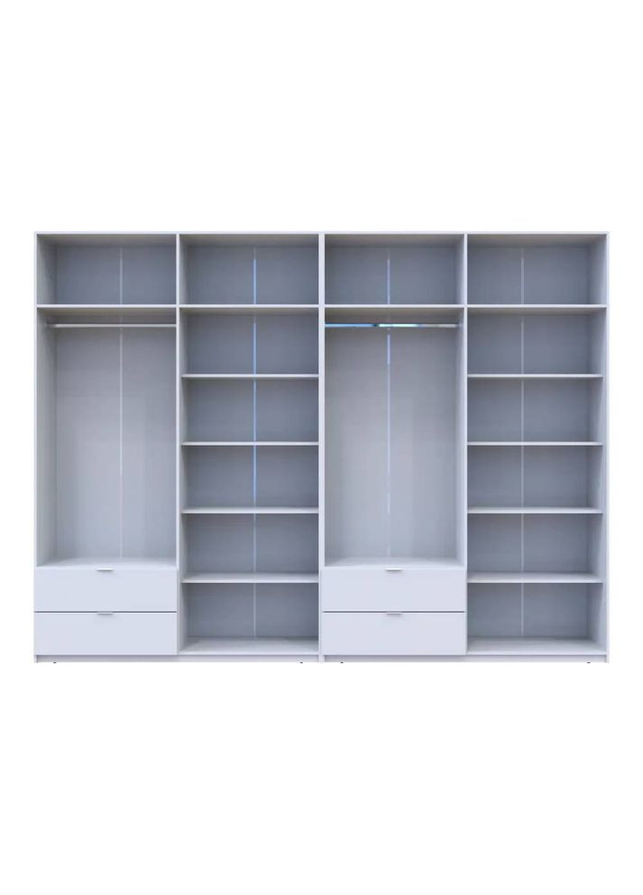 Шафа для одягу Лукас Білий 4+4 ДСП 320х50х240 DRS-011690 (42005126) Doros (346532081)