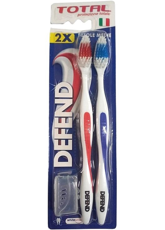 Зубная щетка, красная + синяя, 2 шт. Whitening Toothbrush 2шт (1280483-149007) Defend (368644316)