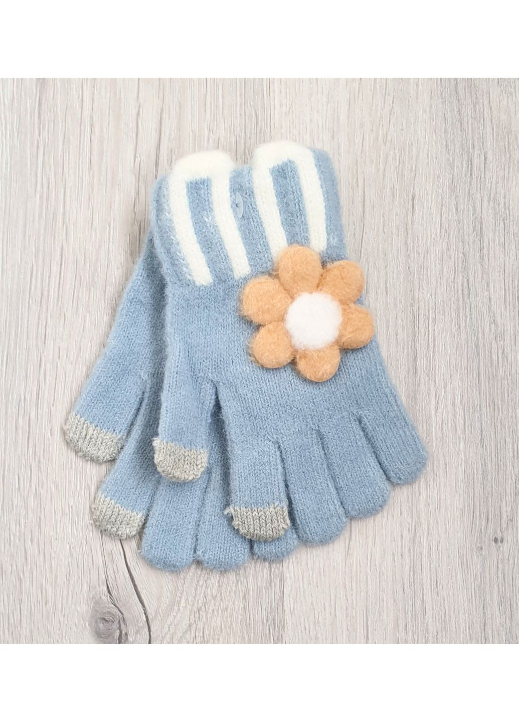 Одинарные вязаные перчатки для девочек 5-7 лет No Brand (362452435)