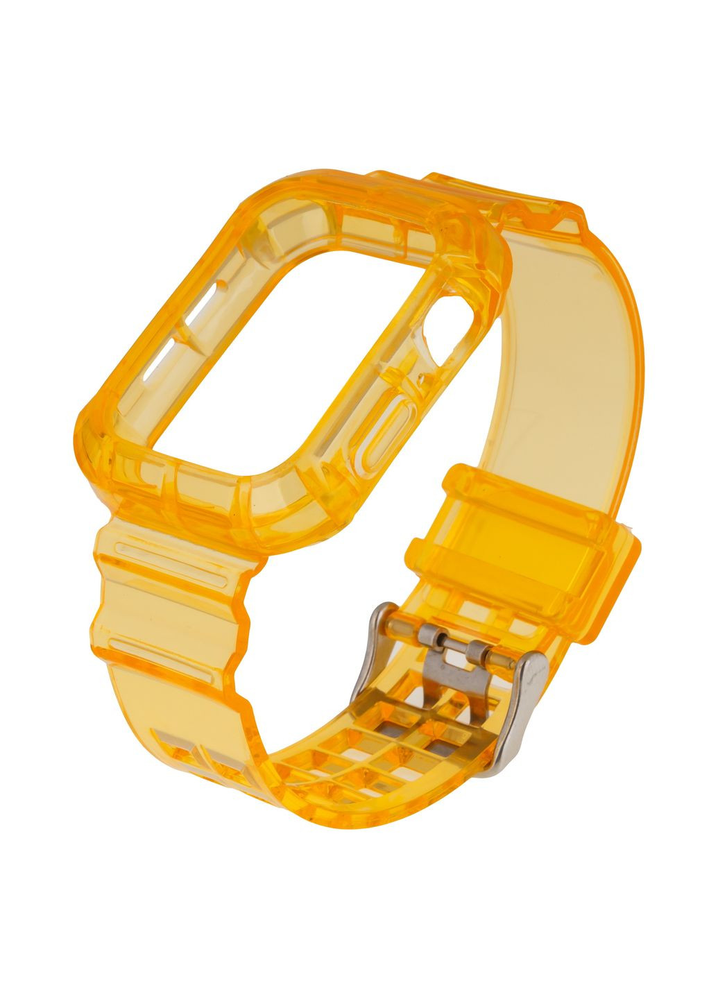 Ремешок для Apple Watch Band Color Transparent + Protect Case 44mm Цвет Peach Neon Apple Watch Series 3 42mm,Apple Watch Series (1-8) 42/44/49mm (340912864)