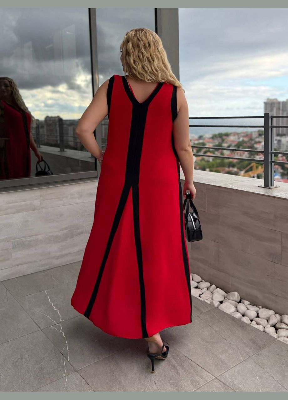 Красное повседневный платье No Brand в полоску