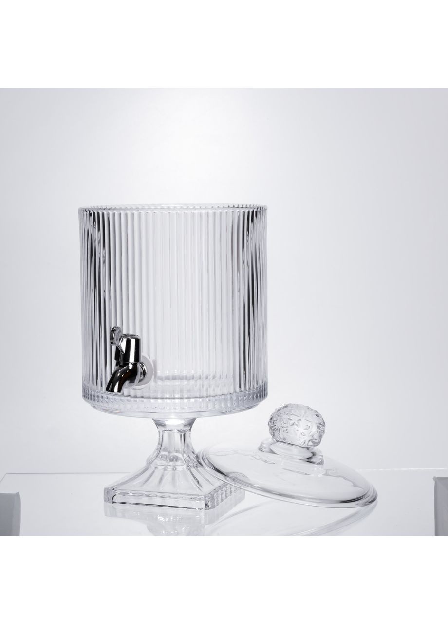 Лимонадниця скляна 4.5 л із краном прозора для напоїв сервірування столу декор для свят Yiwu (370432255)