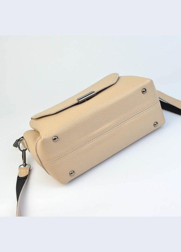 Пудровая женская маленькая кожаная сумка кросс-боди через плечо на три отделения Serebro (322846288)