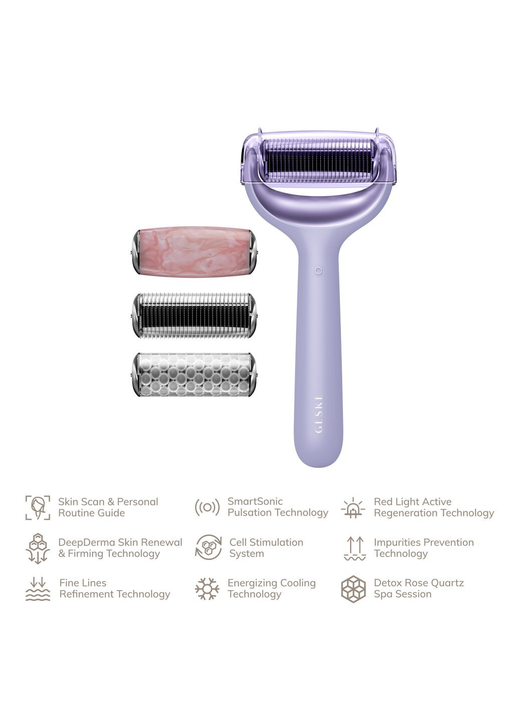 Роллер для игловой мезотерапии лица и тела MicroNeedle Face&Body Roller 9в1 purple GESKE (341526224)