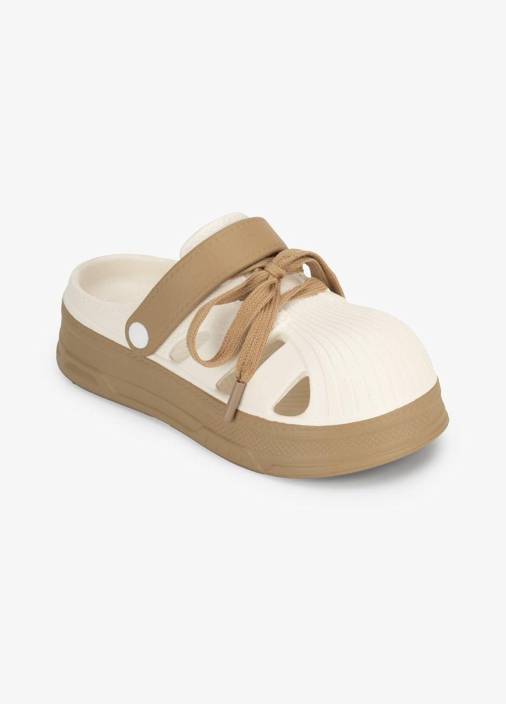 Цветные кроксы женские 296-1 бело-бежевый shop (2000990979797) No Brand