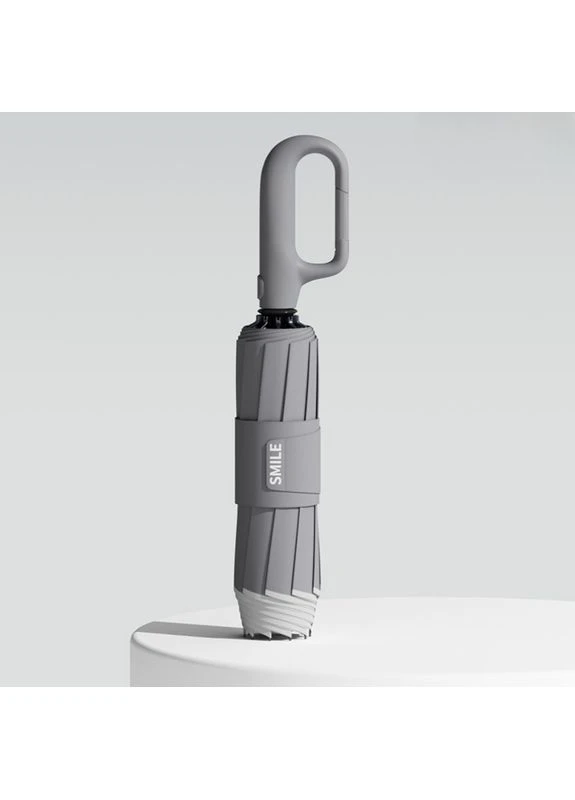 Сіра} парасоля складана автоматична xiaomi smile з карабіном великий купол 116 см, space gray Zuodu (384296055)