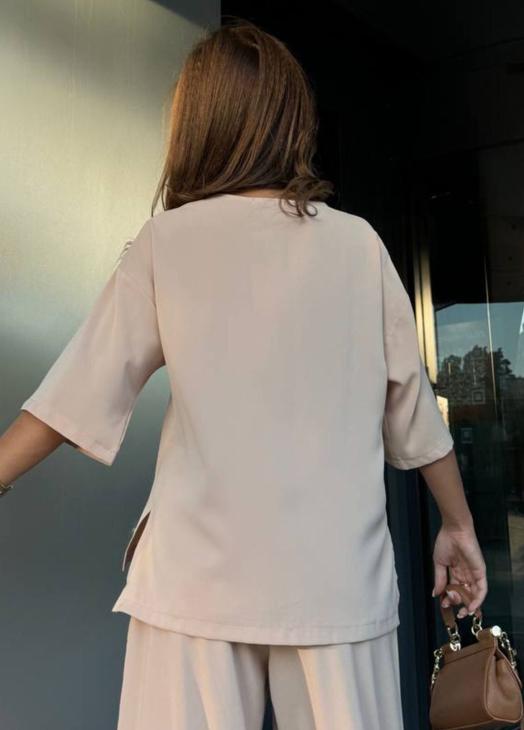 Изысканная легкая летняя повседневная футболка свободного фасона с рукавами три четверти Tik-Tak - (348830762)