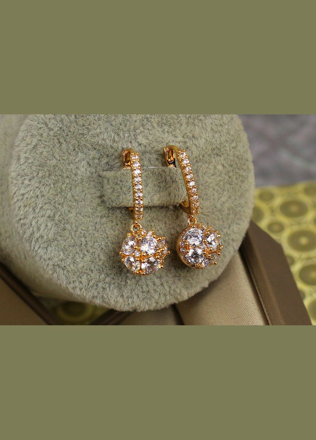 Сережки підвіски Сфера 2,7 см золотисті Xuping Jewelry (316433105)