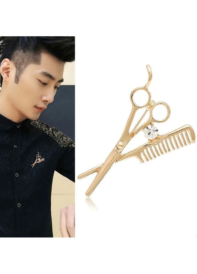 Брошь "Ножницы и расческа" China (345751403)