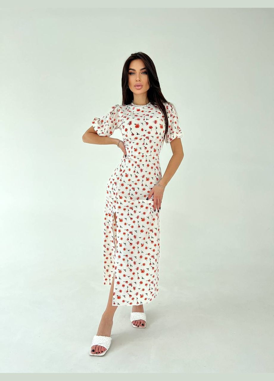 Белое женское платье из софта миди цвет белый р.42/44 451052 New Trend
