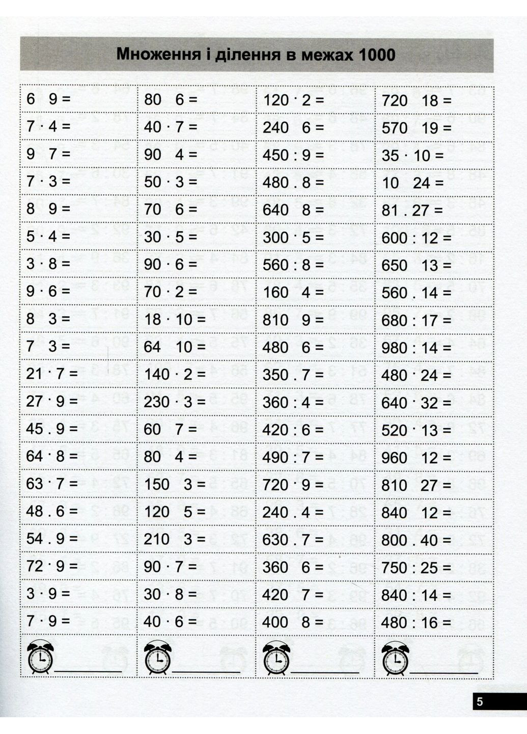 Математический тренажер. 4 класс. Упражнения на умножение, деление Торсінг (370055116)
