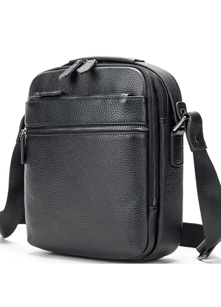 Чоловіча шкіряна сумка через плече чорна 711511 Tiding Bag (336551906)