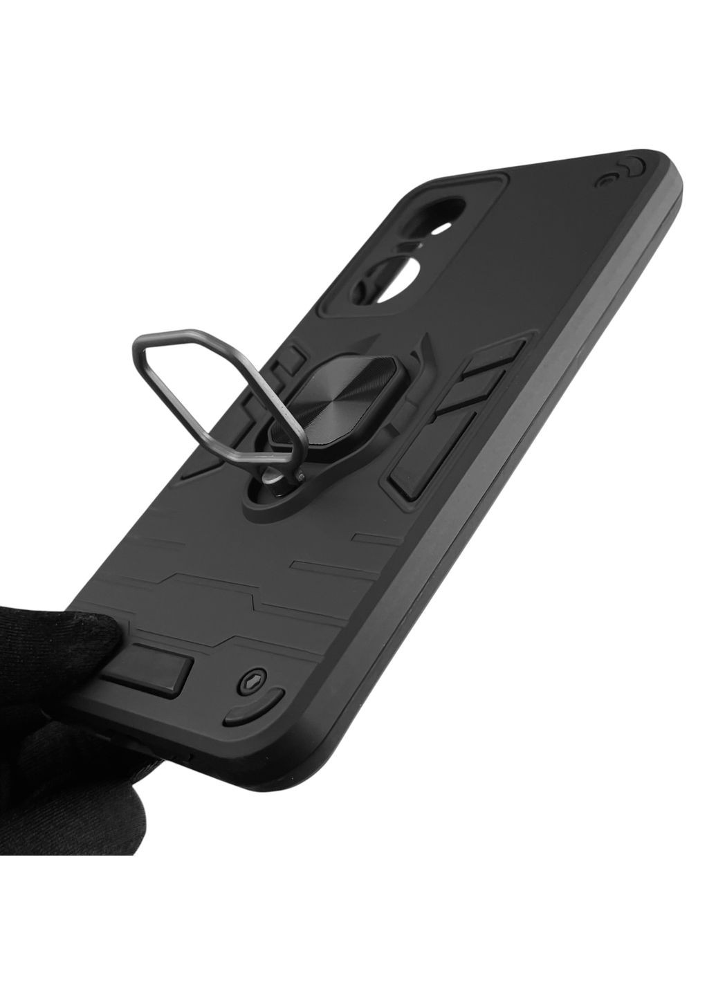 Чохол для телефона Pop 6 Pro (BE8) броньований з магнітним кільцем-тримачем на техно поп 6 про чорний Tecno (366233273)