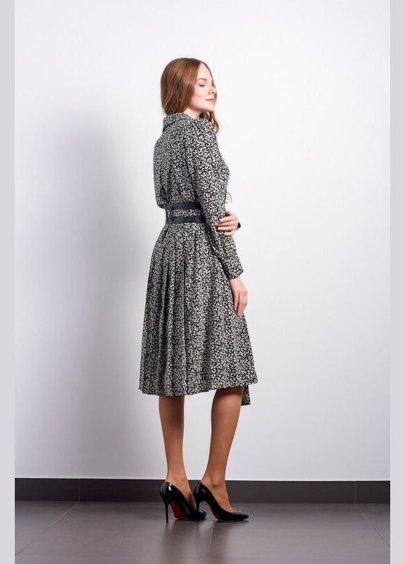 Комбінована дизайнерське жіноче плаття в квітковий принт емілія mkpr6001-1 Modna KAZKA