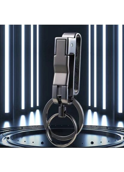 Модний чоловічий креативний з нержавіючої сталі брелок для ключів автоключей і сигналізації з подвійними кільцями No Brand (292319875)