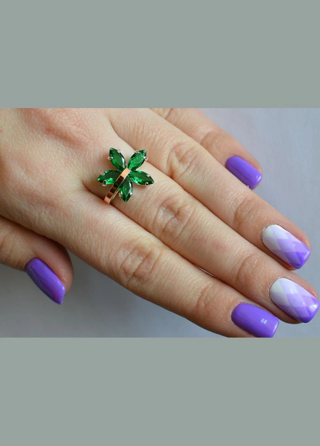 Серебряное кольцо с золотыми пластинами No Brand (305826601)