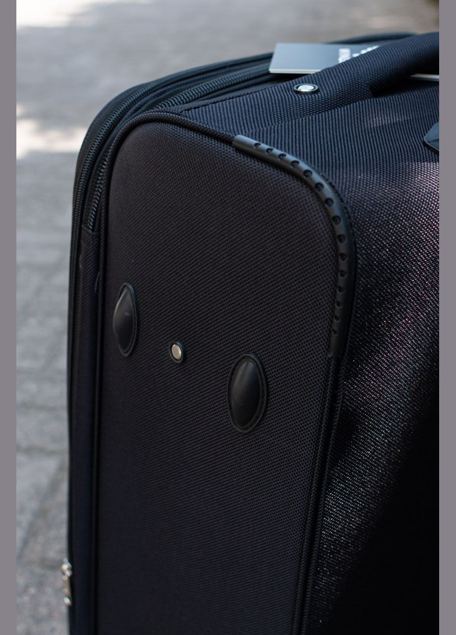Чемодан тканевый 1701 размер S маленький на 2 колесах, цвет черный Wings 1701/2 (338182672)