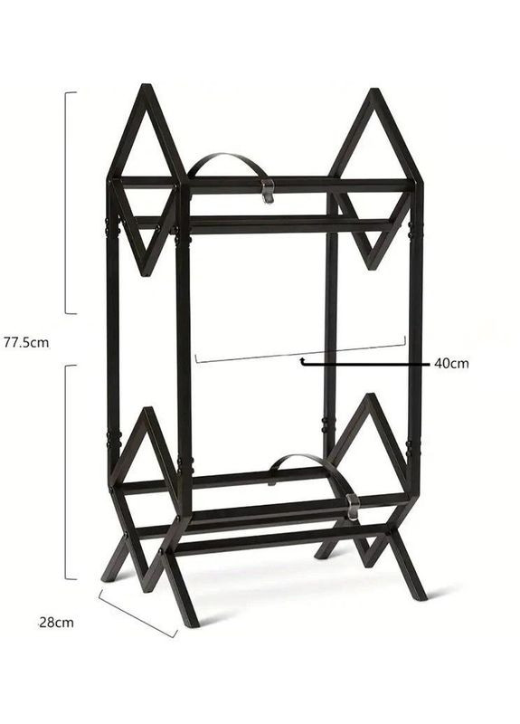 Стеллаж полка металлическая для виниловых пластинок двухуровневый на 160-200 пластинок 77.5х40х28 см No Brand (366304223)