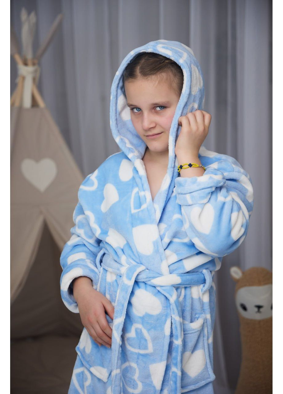 Халат 1150 детский Wellsoft с теплым капюшоном и поясом. Україна (370284768)