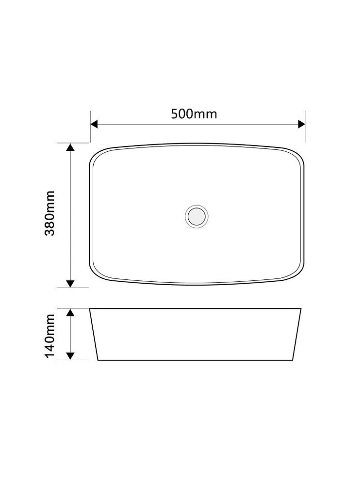 Раковина накладна DIVERSE-0109 EDGE BLACK 500х380х140mm (MP6549) Mixxus (384191824)