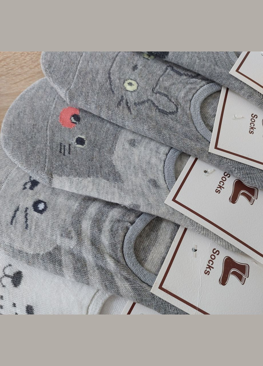 Серые комплект 5 пар носков носка honey fashion accessories 35-40р (1-31) рисунки (313453432)